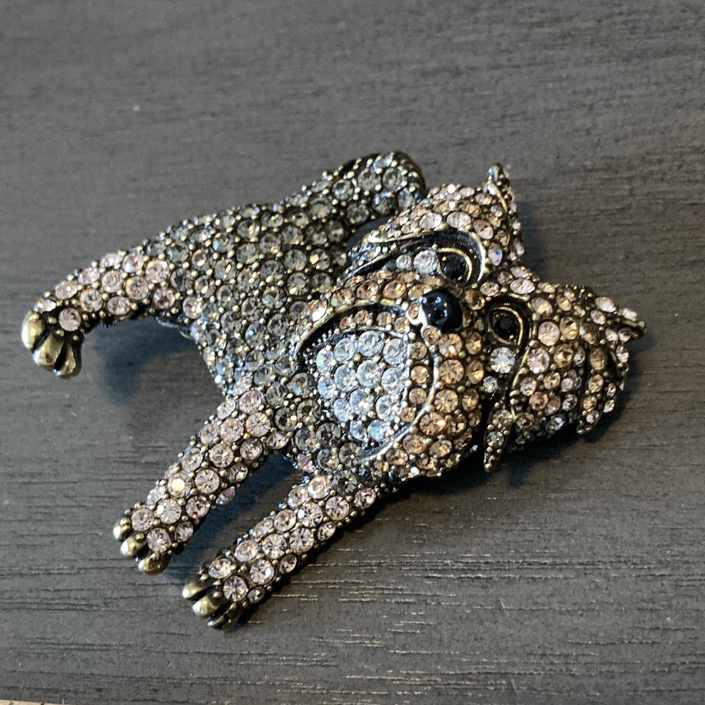 Off Park Crystal Yorkshire Terrier Yorkie brooch